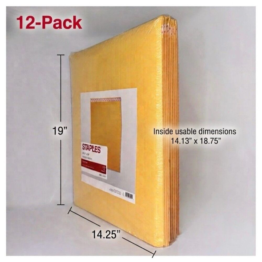 12-Pack Extra Large Kraft Bubble Mailers (#7)